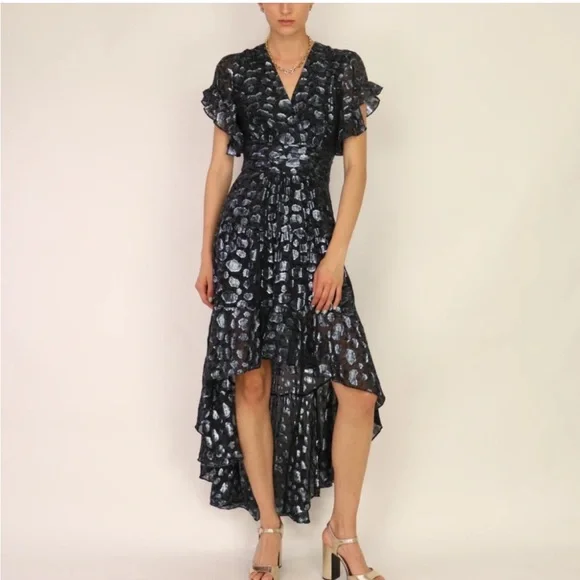 NWT BA&SH Grace Metallic Jacquard Dress Size Small - Picture 8 of 15